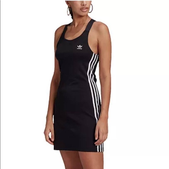 adicolor classics tight summer dress adidas Originals Black Adicolor Classics Racerback Dress